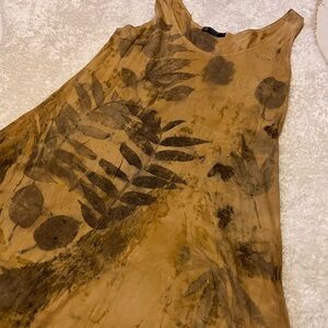 Botanical Dyed & Print Sleeveless Dress